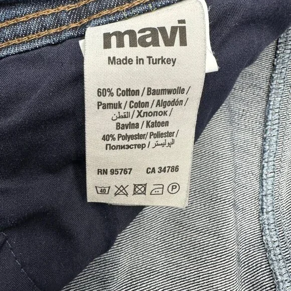 Mavi Mens Zach Straight Leg Jeans 34x30 Blue Denim Made In Turkey Cotton Blend - Picture 5 of 9